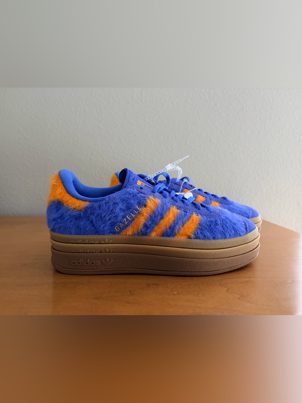 Adidas Gazelle Bold Hi-Res Blue / Bright Orange JS3906 Womens 6